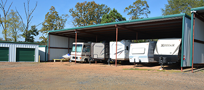 view of storage units from above